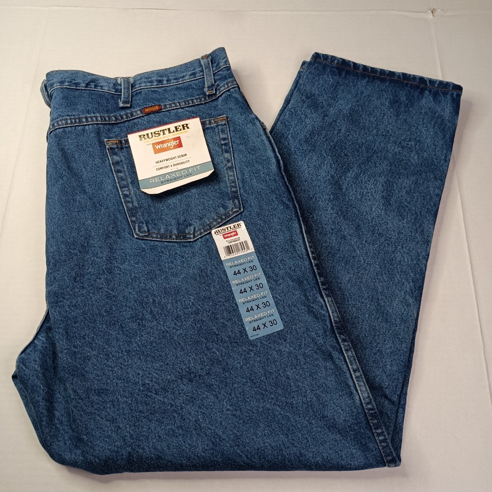 Wrangler Rustler‎ Relaxed Fit Jeans Men's Size 44x30 Blue Heavyweight Denim